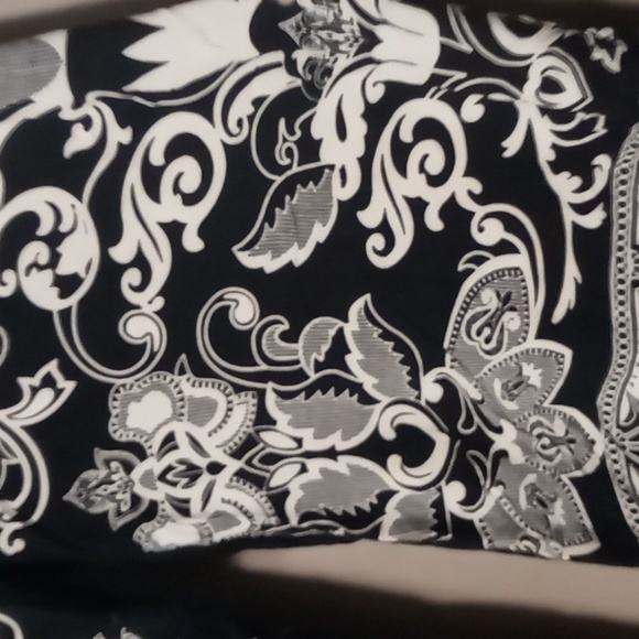 Flying Tomato Black/Cream Wide Leg Rayon Pants w Front Tie L - Picture 5 of 7